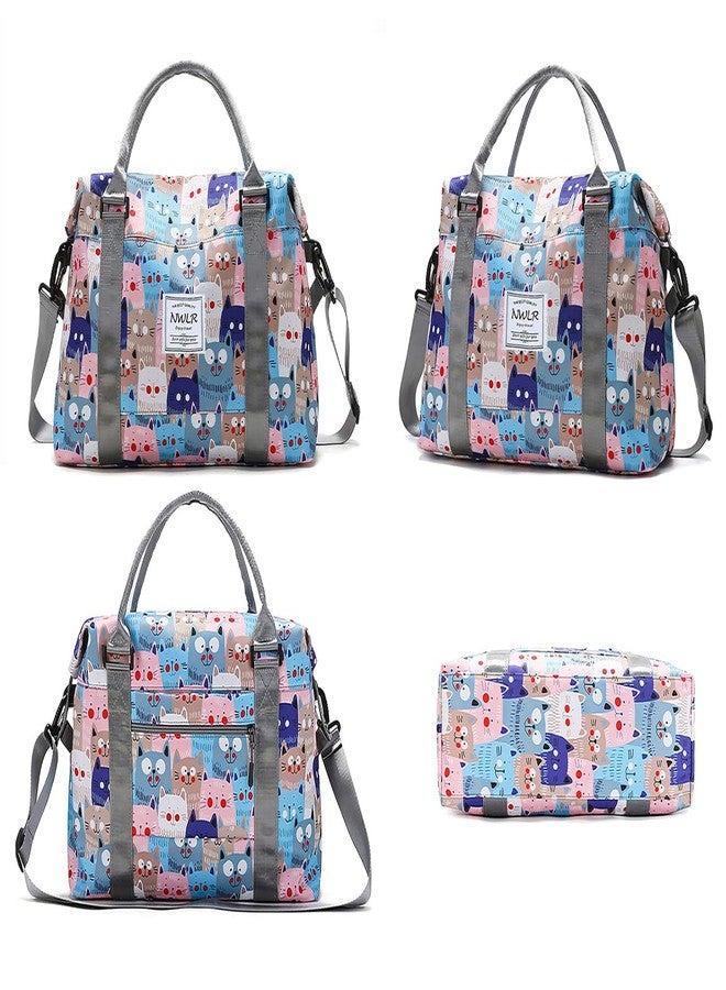 NWLR Travel Duffle Bag Weekender Overnight Bag Gym Tote with Dry and Wet Separated Pocket for Women Girls Shoulder Workout Duffel Bag Water Resistant (cute cats) - Image 3